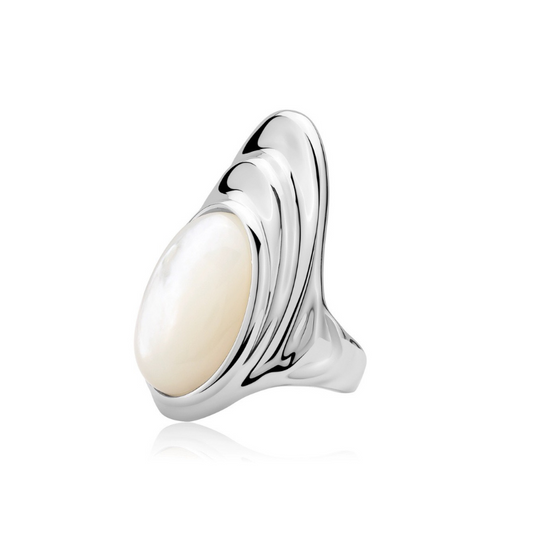 S925 Sterling Silver Shell Adjustable Ring