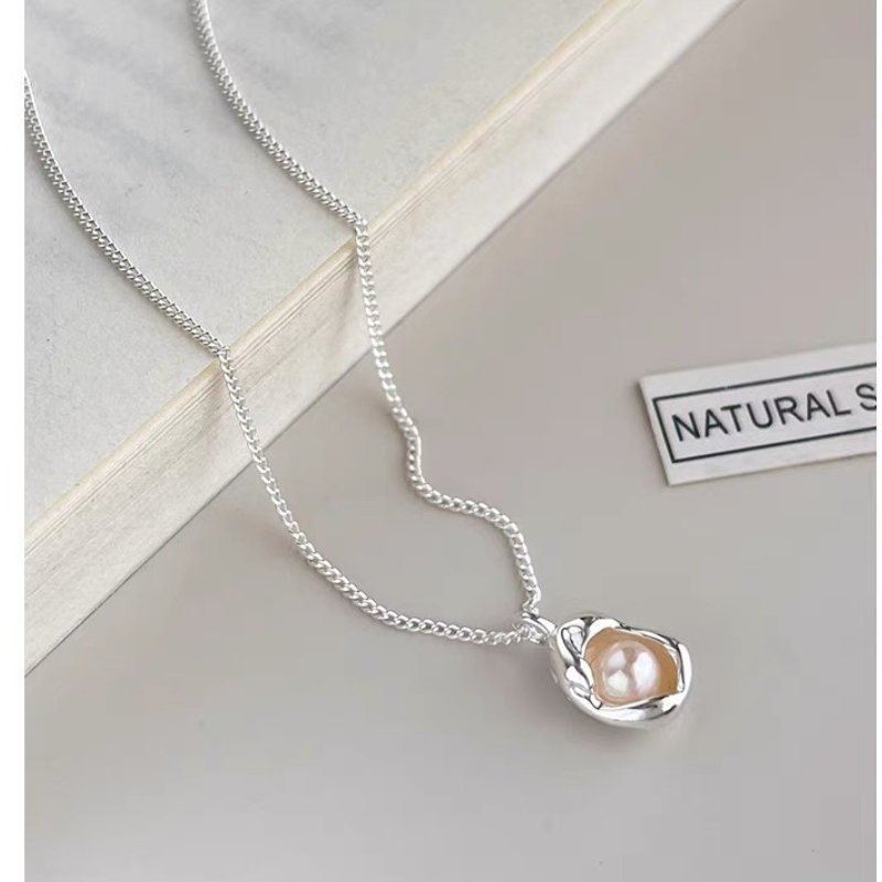 S925 Sterling Silver Shell Pearl Necklace