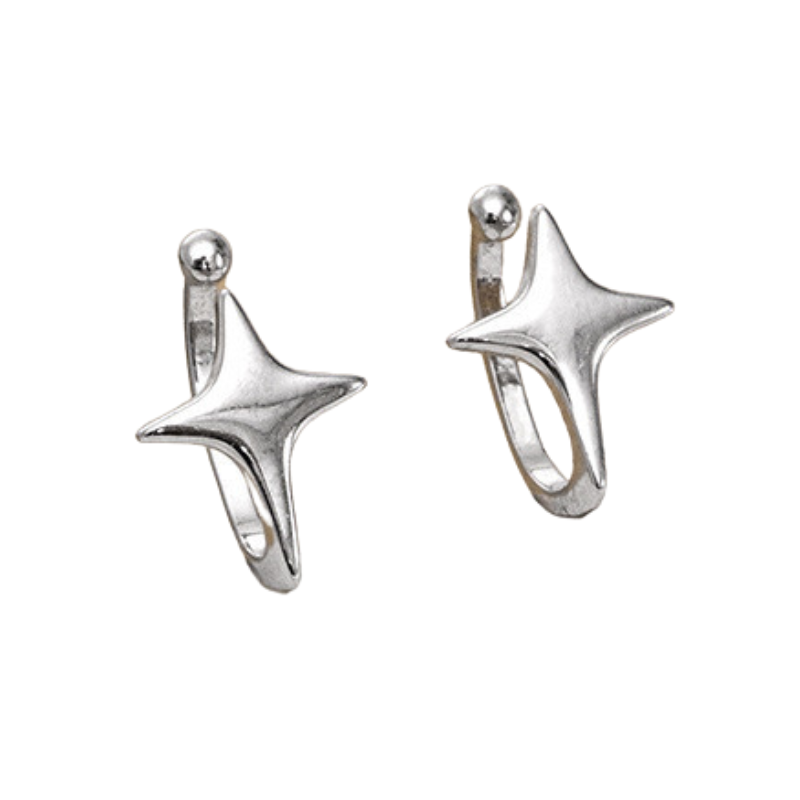 S925 Sterling Silver Star Ear Clips