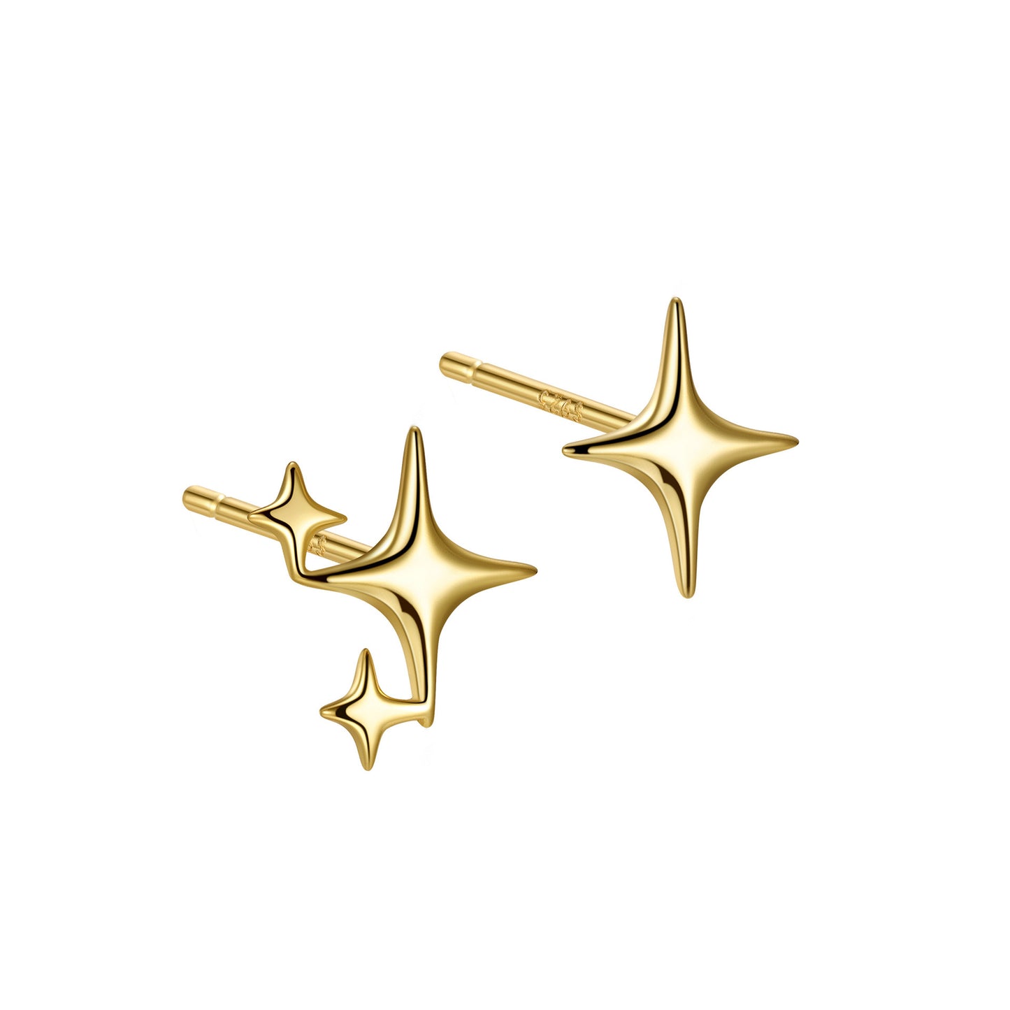 S925 Sterling Silver Star Ear Clips