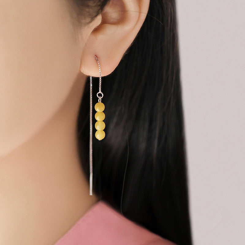 S925 Sterling Silver plated Gold Beewax Earrings