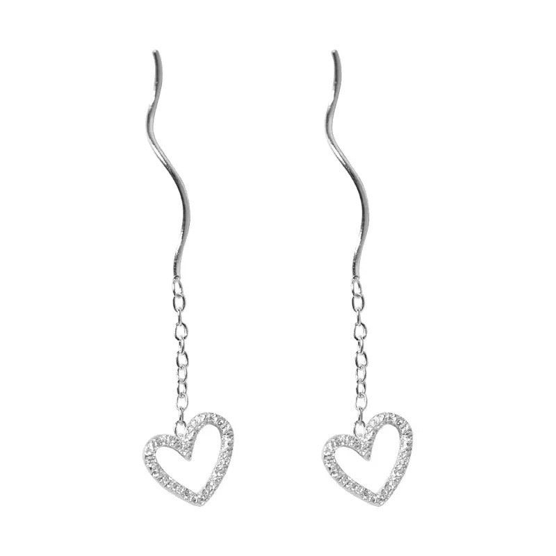 S999 Sterling Silver Heart Earrings