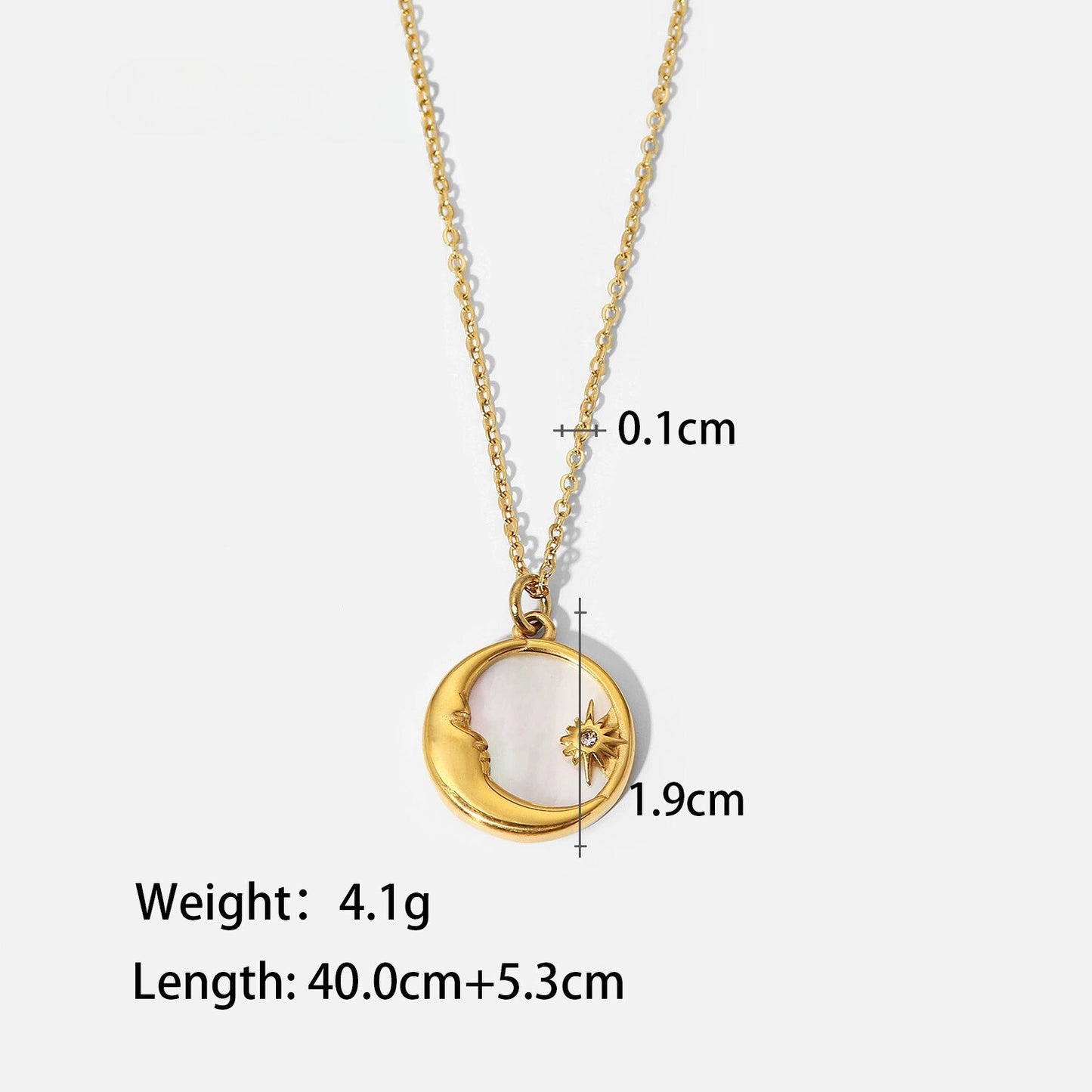 Stainless Steel Gold-plated Shell Necklace