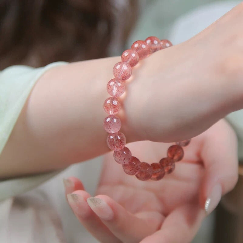 Strengthen Social Aptitude-Strawberry Quartz Adjustable Bracelet