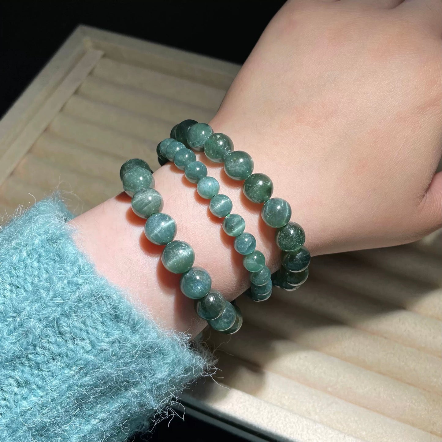 Strengthen Social Influence-Green  Apatite Adjustable Bracelet