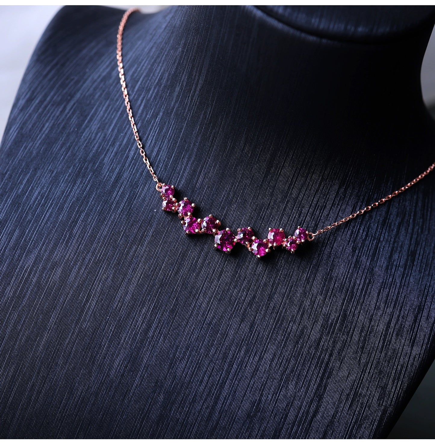 Brazilian Purple Garnet S925 Silver Gold Plated Necklace( ONLY 3Pcs)